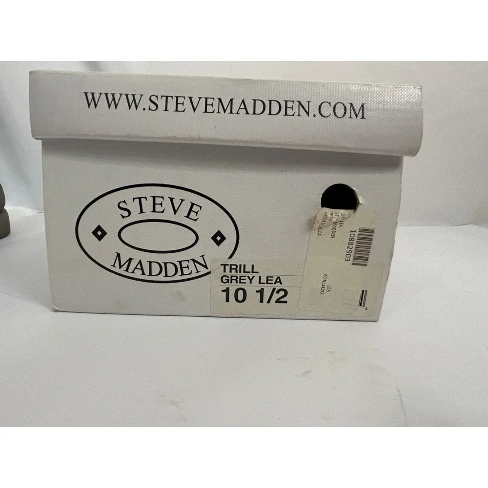 Steve‎ Madden Trill Gray Leather Textured Oxford Men's Size 10.5